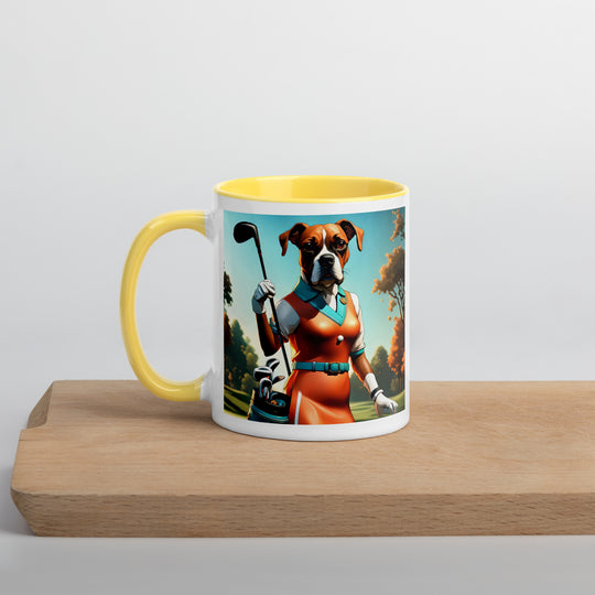 Boxer Golfer- Mug with Color Inside v4