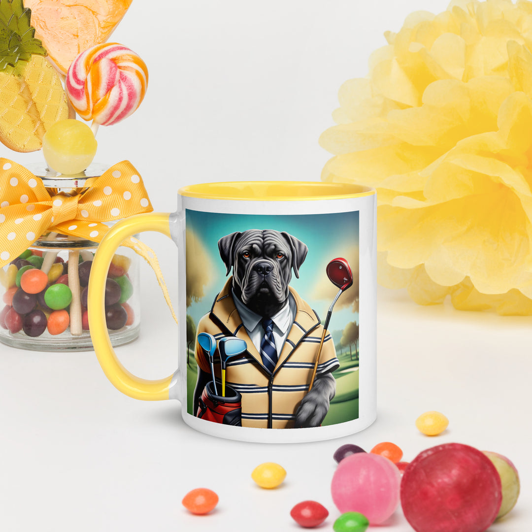 Cane Corso Golfer- Mug with Color Inside v3