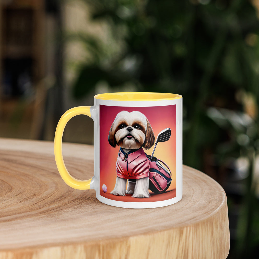 Shih Tzu Golfer- Mug with Color Inside v2