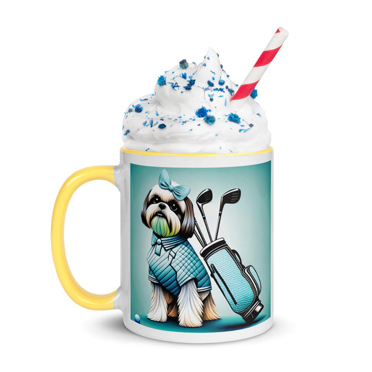 Shih Tzu Golfer- Mug with Color Inside v4