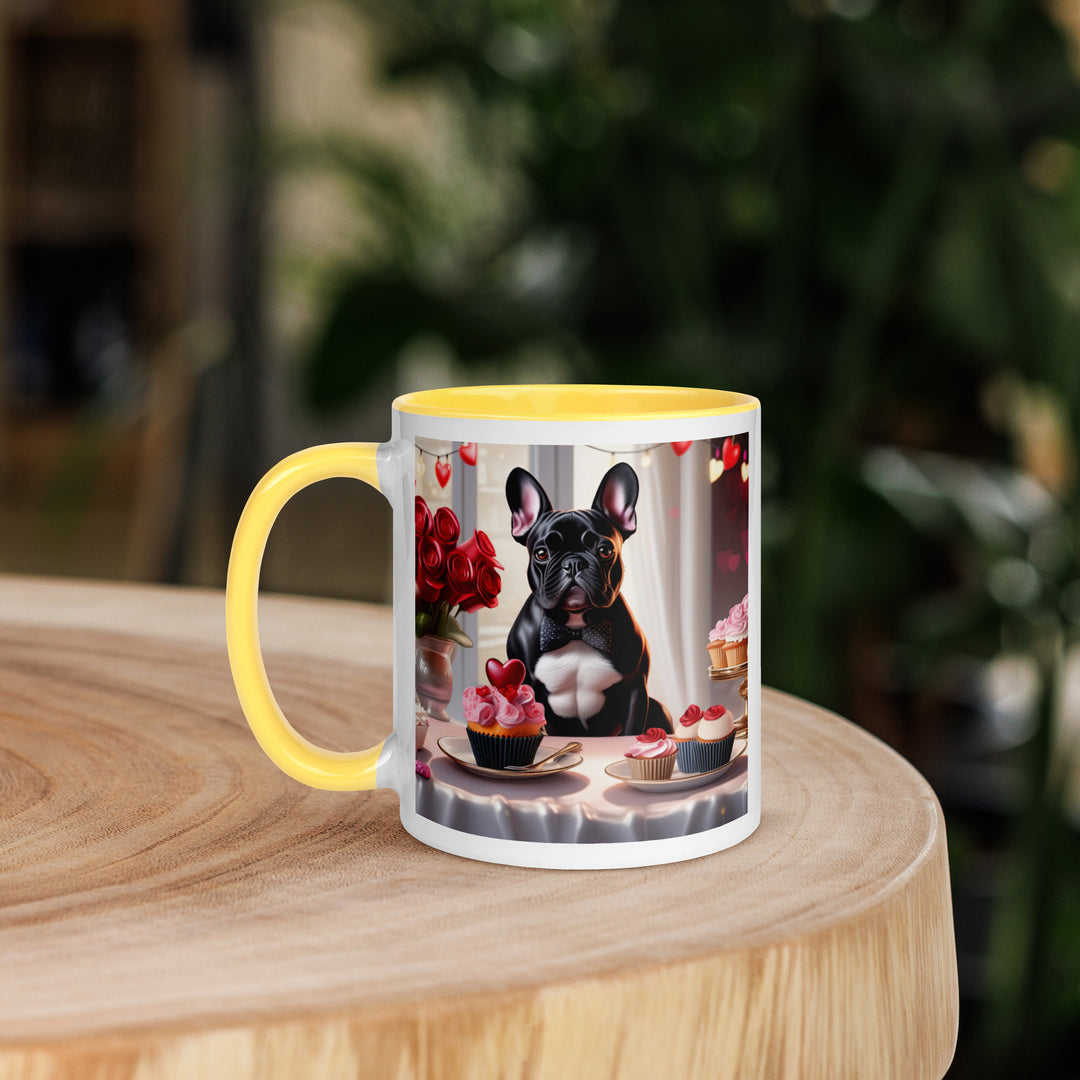 French Bulldog Romantic- Mug with Color Inside v3