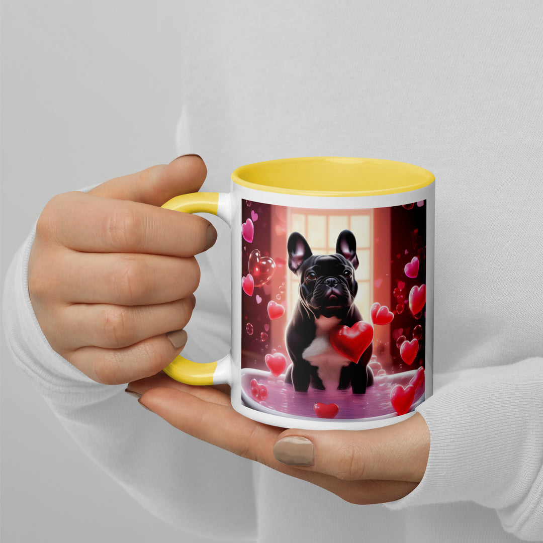 French Bulldog Romantic- Mug with Color Inside v4