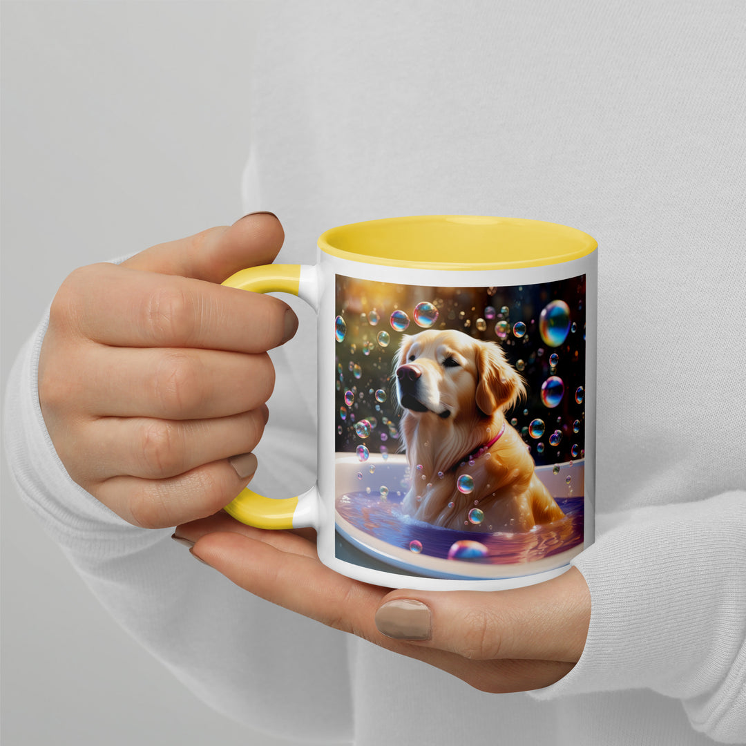 Golden Retriever Romantic- Mug with Color Inside v2