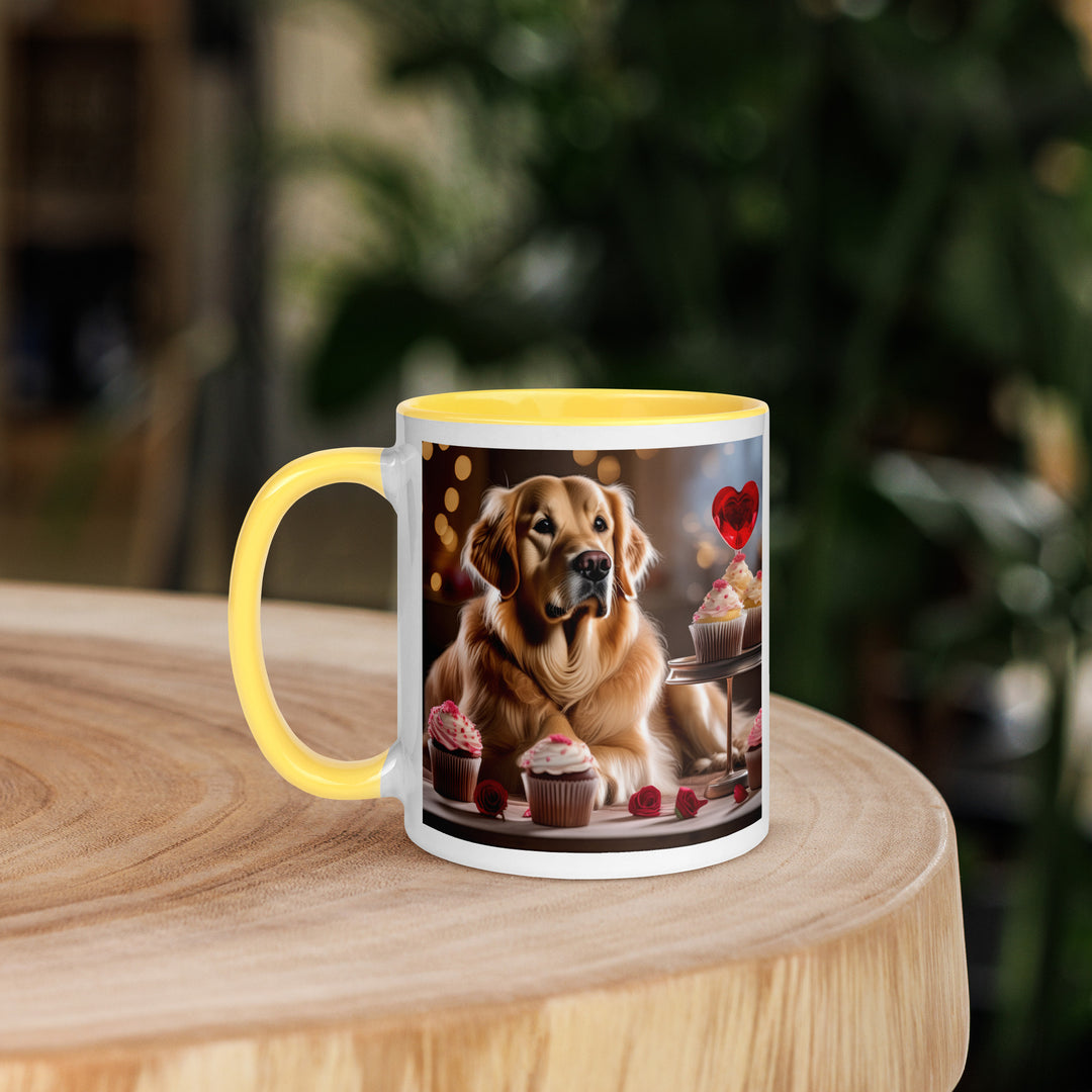 Golden Retriever Romantic- Mug with Color Inside v3