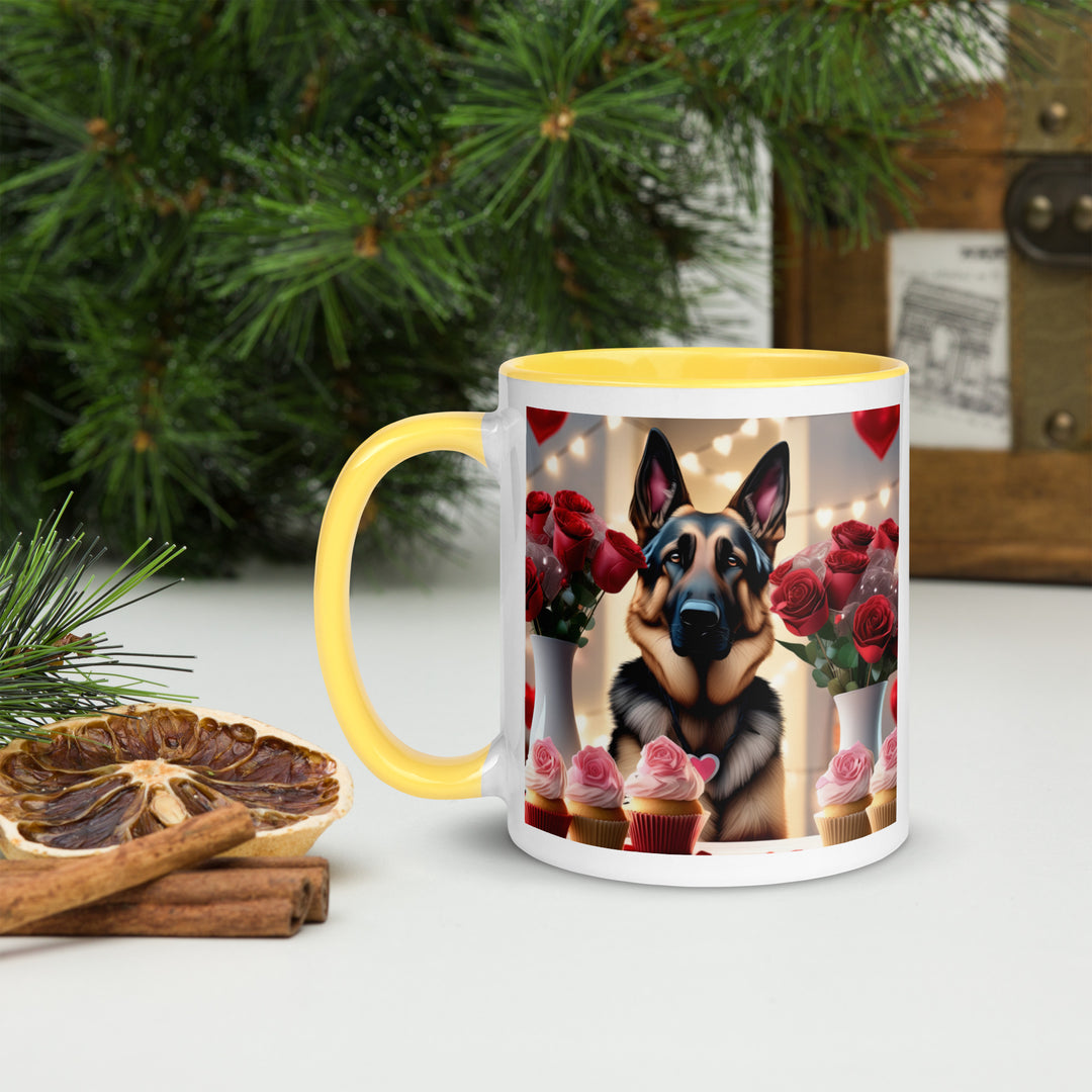 German Shepherd Romantic- Mug with Color Inside v2