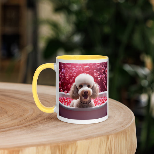 Poodle Romantic- Mug with Color Inside