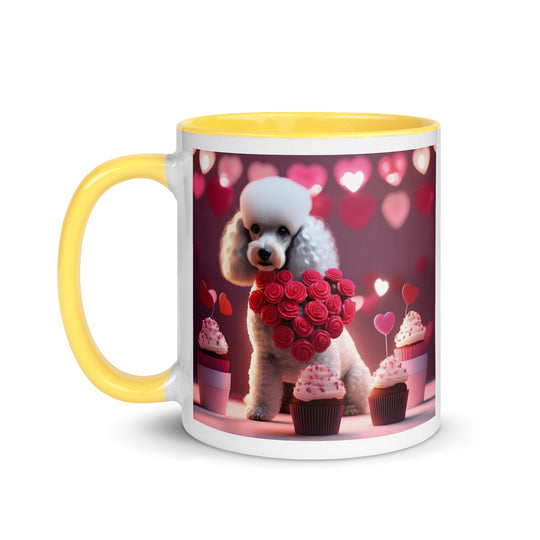 Poodle Romantic- Mug with Color Inside v3