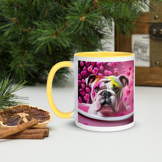 Bulldog Romantic- Mug with Color Inside