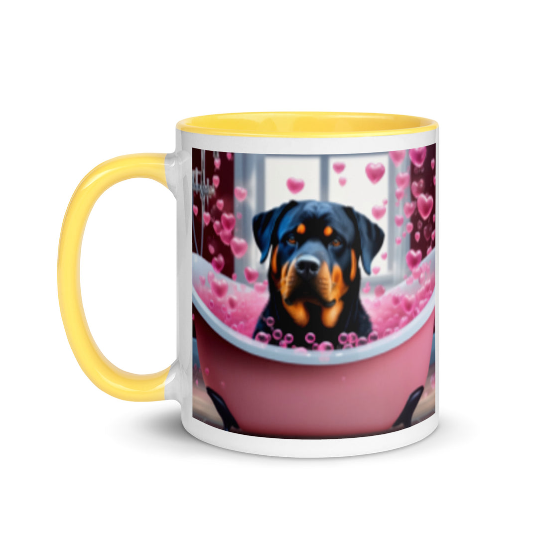 Rottweiler Romantic- Mug with Color Inside v2