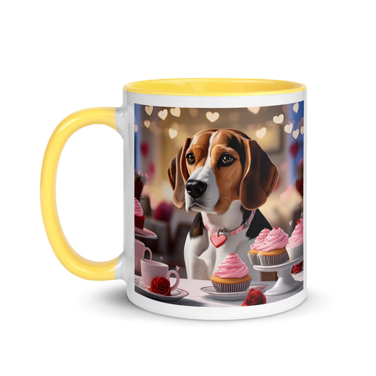 Beagle Romantic- Mug with Color Inside v2