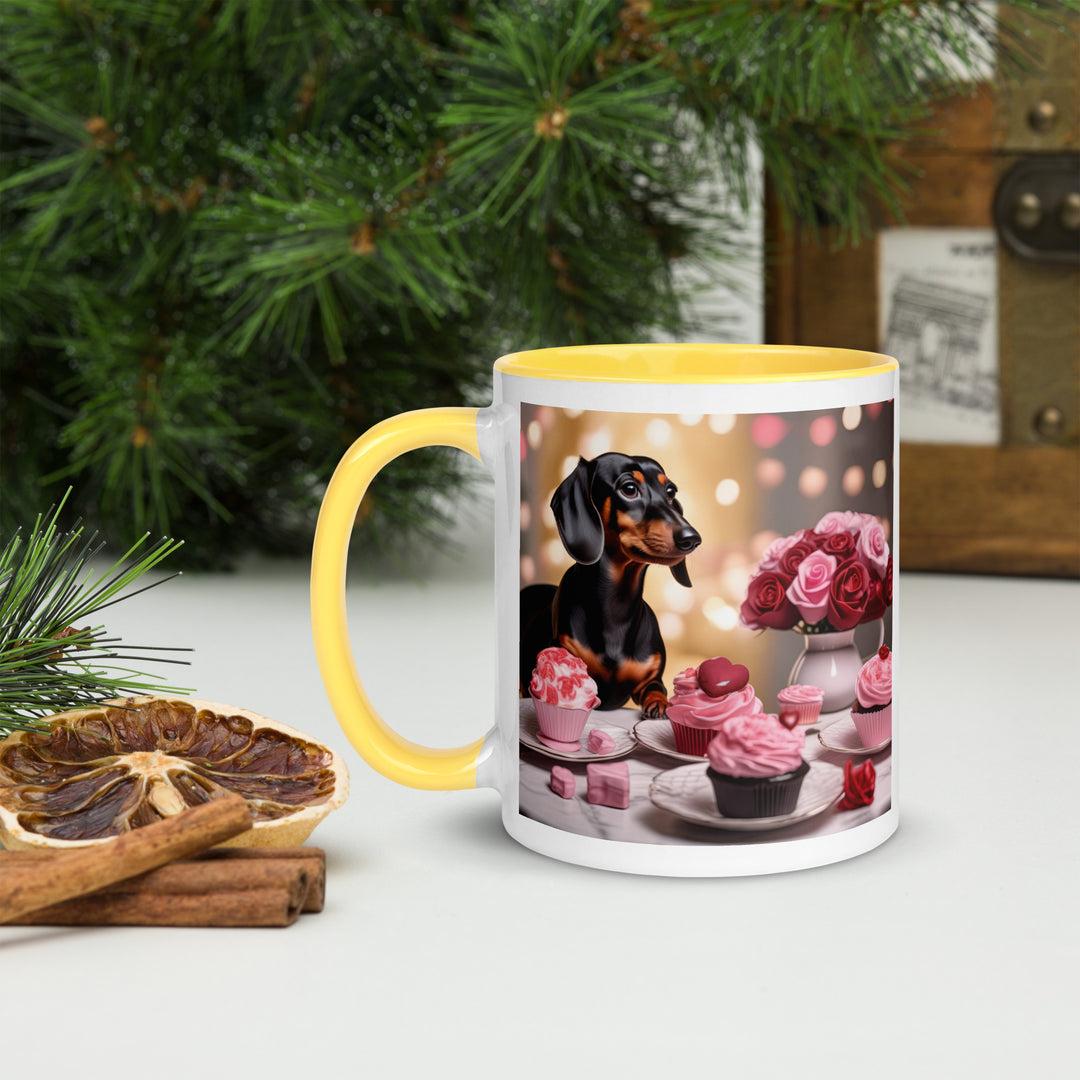 Dachshund Romantic- Mug with Color Inside v2