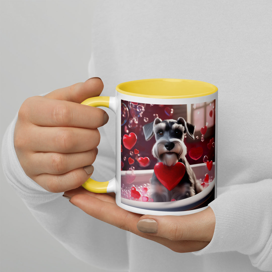 Miniature Schnauzer Romantic- Mug with Color Inside v2