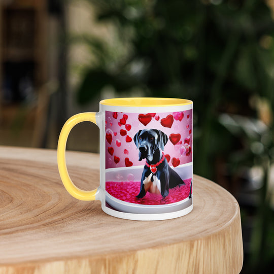 Great Dane Romantic- Mug with Color Inside v2