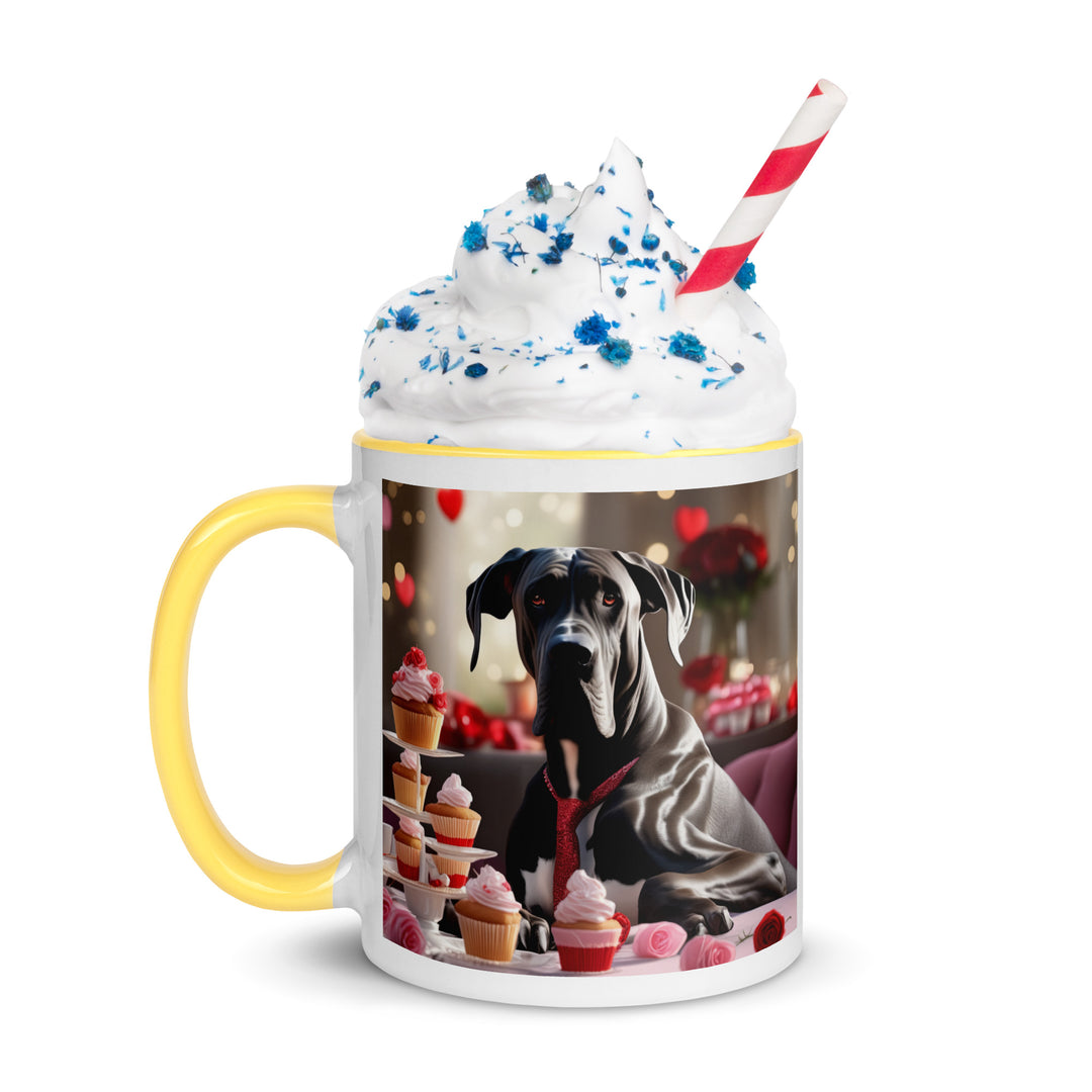 Great Dane Romantic- Mug with Color Inside v2