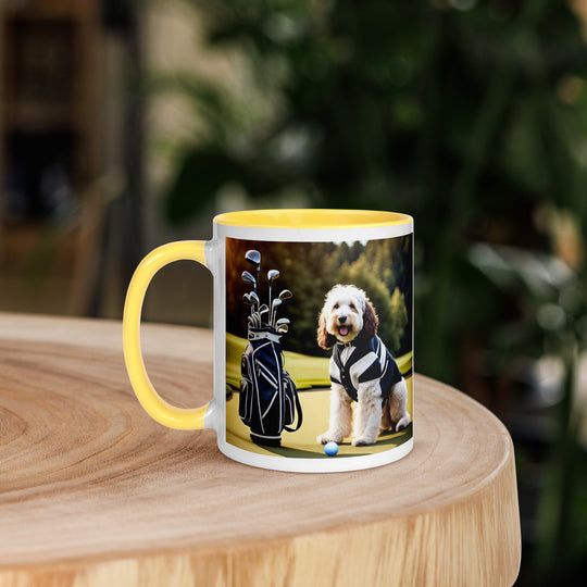 Bernedoodle Golfer- Mug with Color Inside