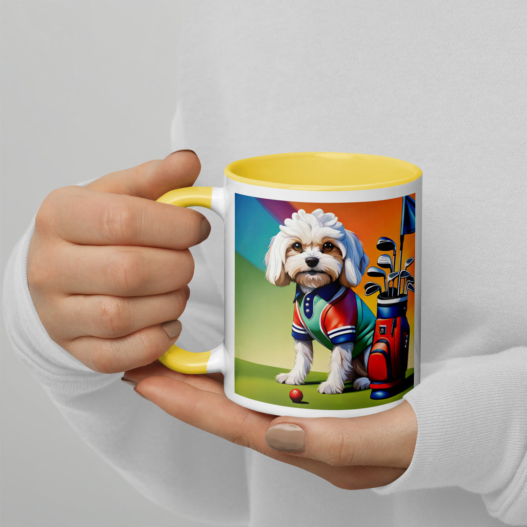 Cavachon Golfer-Mug with Color Inside v2