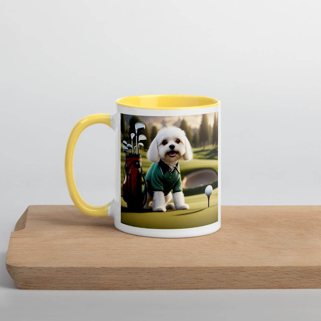 Cavachon Golfer- Mug with Color Inside v3