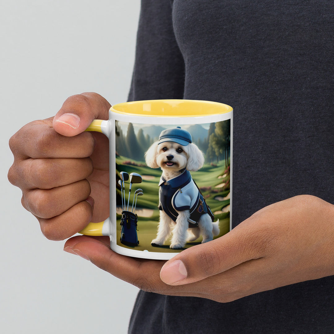 Cavachon Golfer- Mug with Color Inside v4