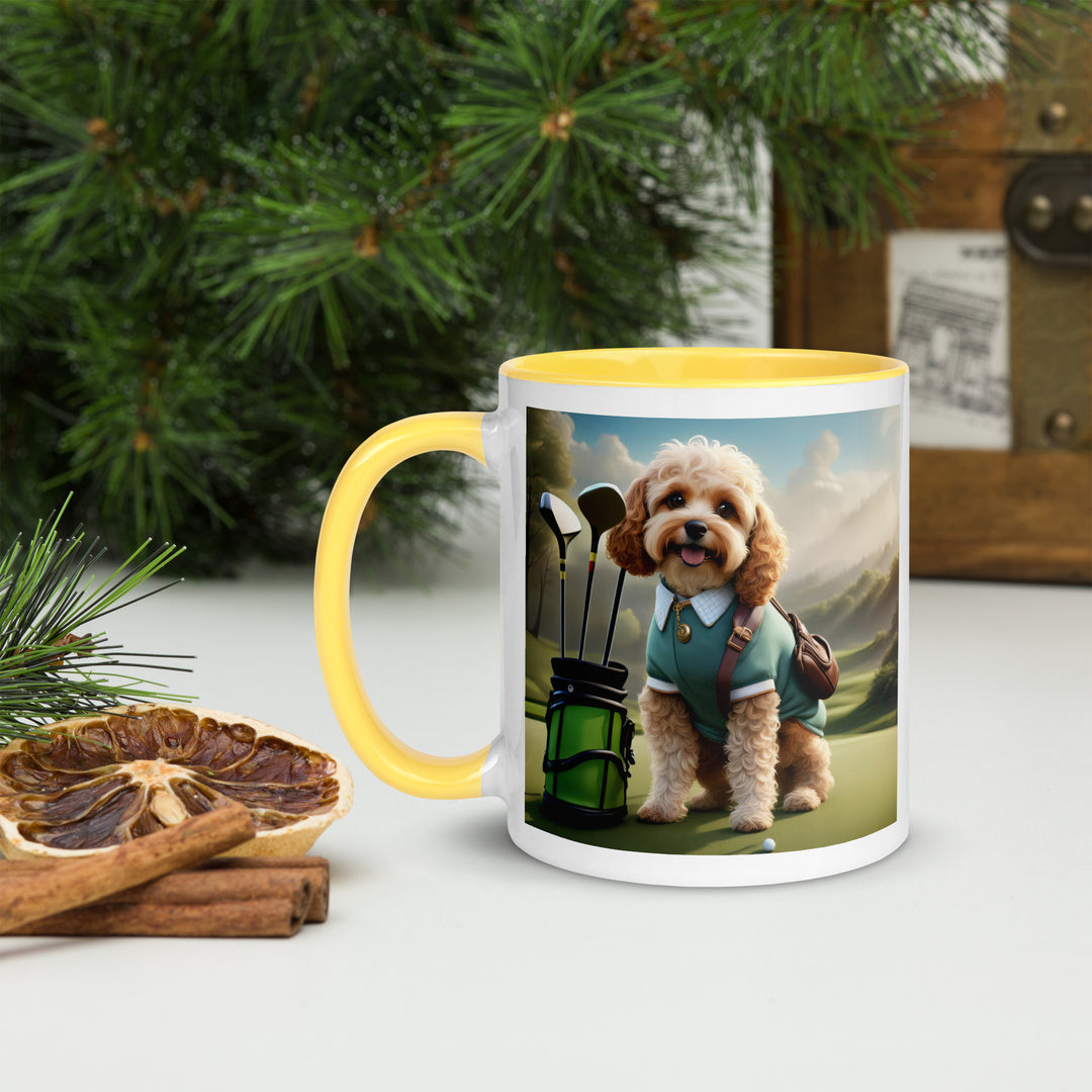 Cavapoo Golfer- Mug with Color Inside