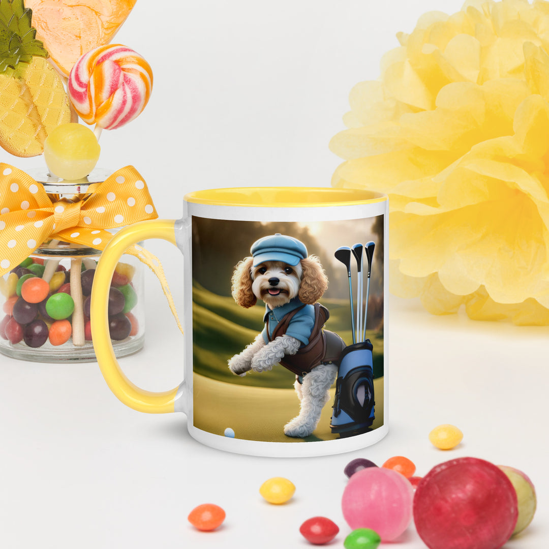 Cavapoo Golfer- Mug with Color Inside v2