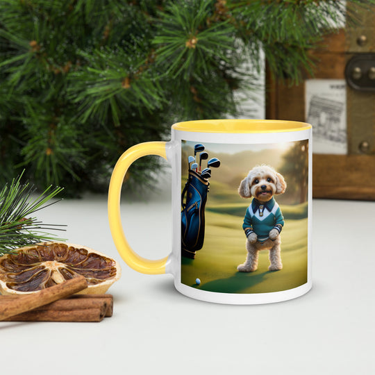 Cavapoo Golfer- Mug with Color Inside v3