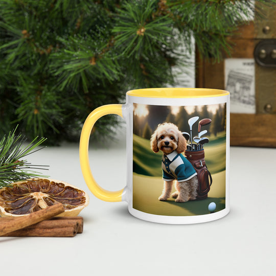 Cavapoo Golfer- Mug with Color Inside v8