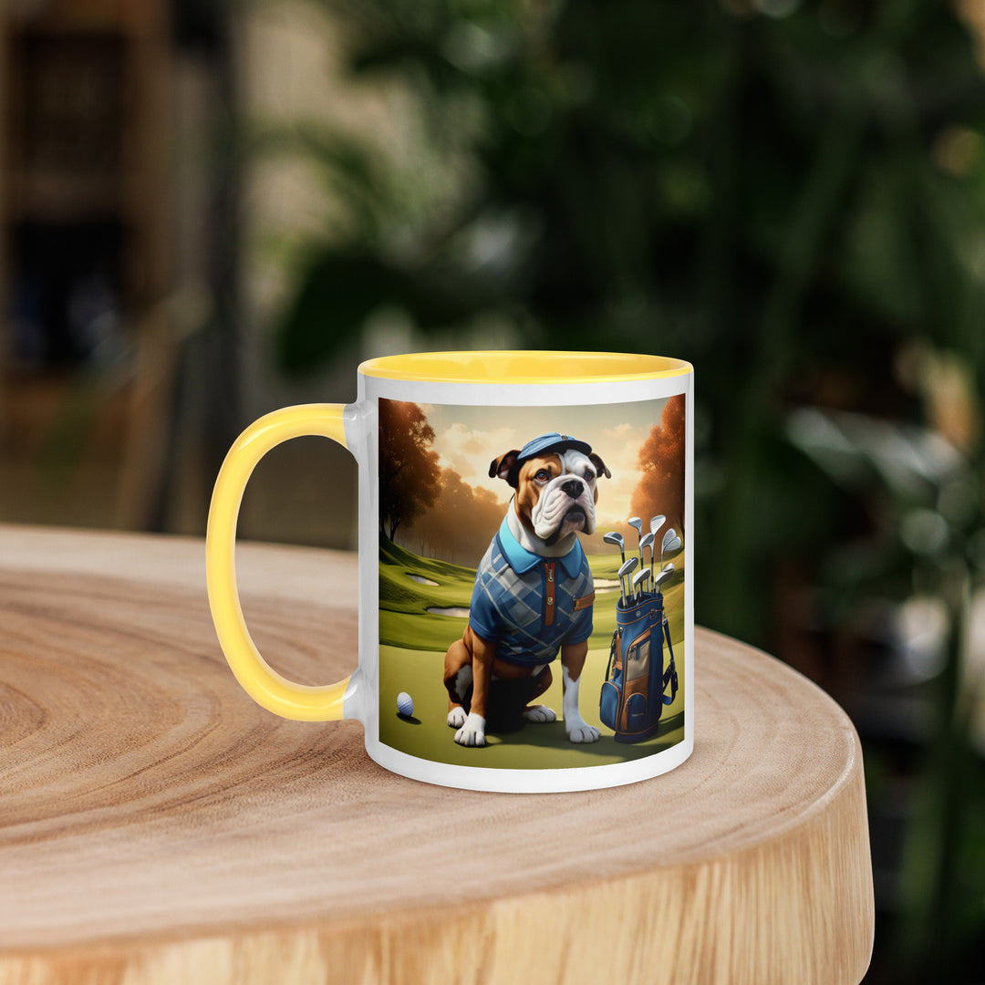 Catahoula Bulldog Golfer- Mug with Color Inside v2