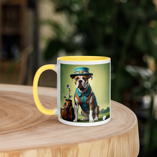 Catahoula Bulldog Golfer- Mug with Color Inside v3