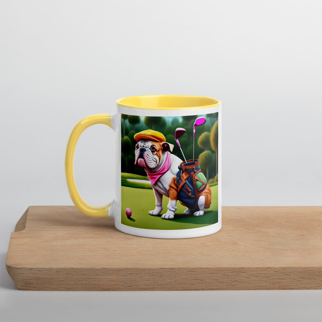 Catahoula Bulldog Golfer- Mug with Color Inside v5