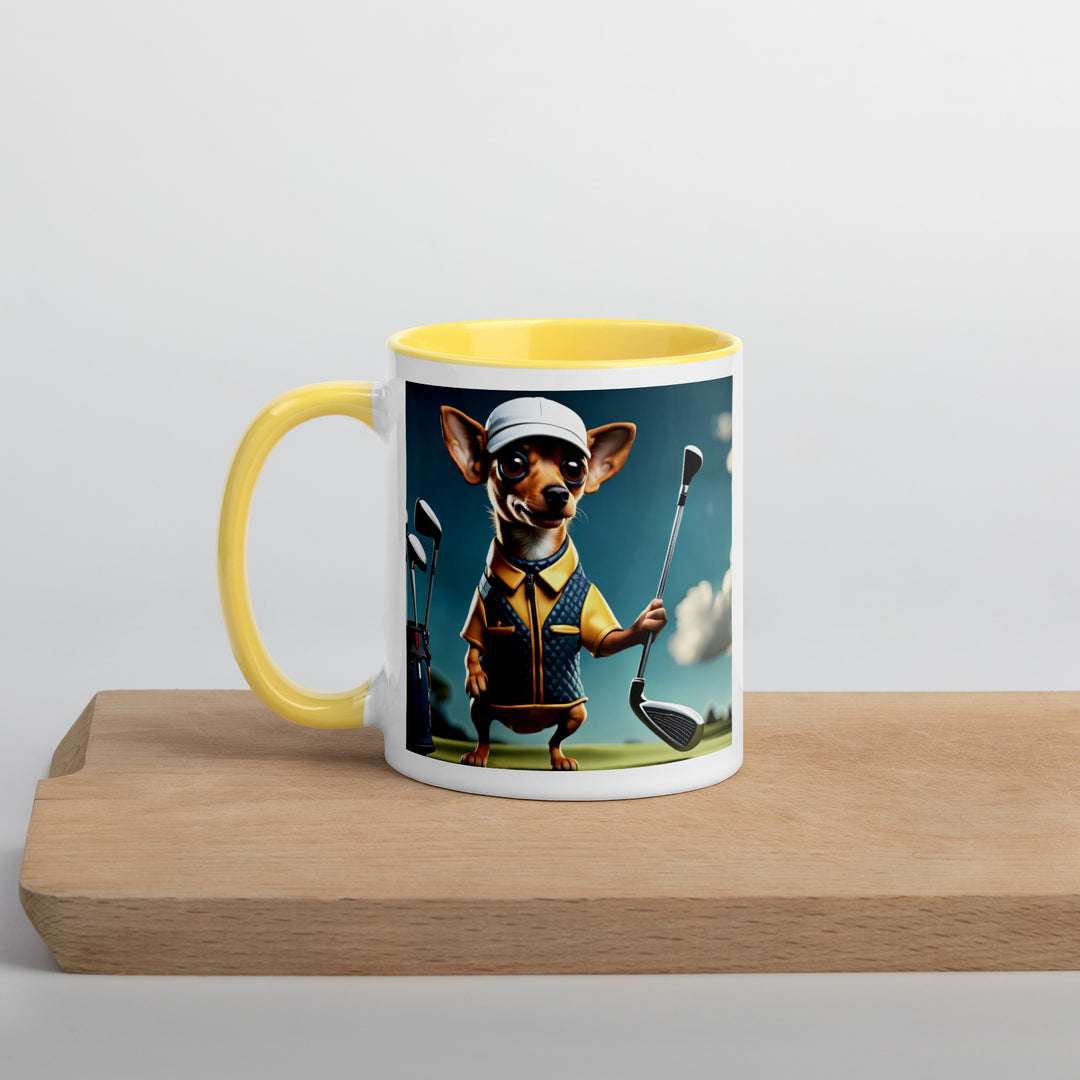 Chiweenie Golfer- Mug with Color Inside v2