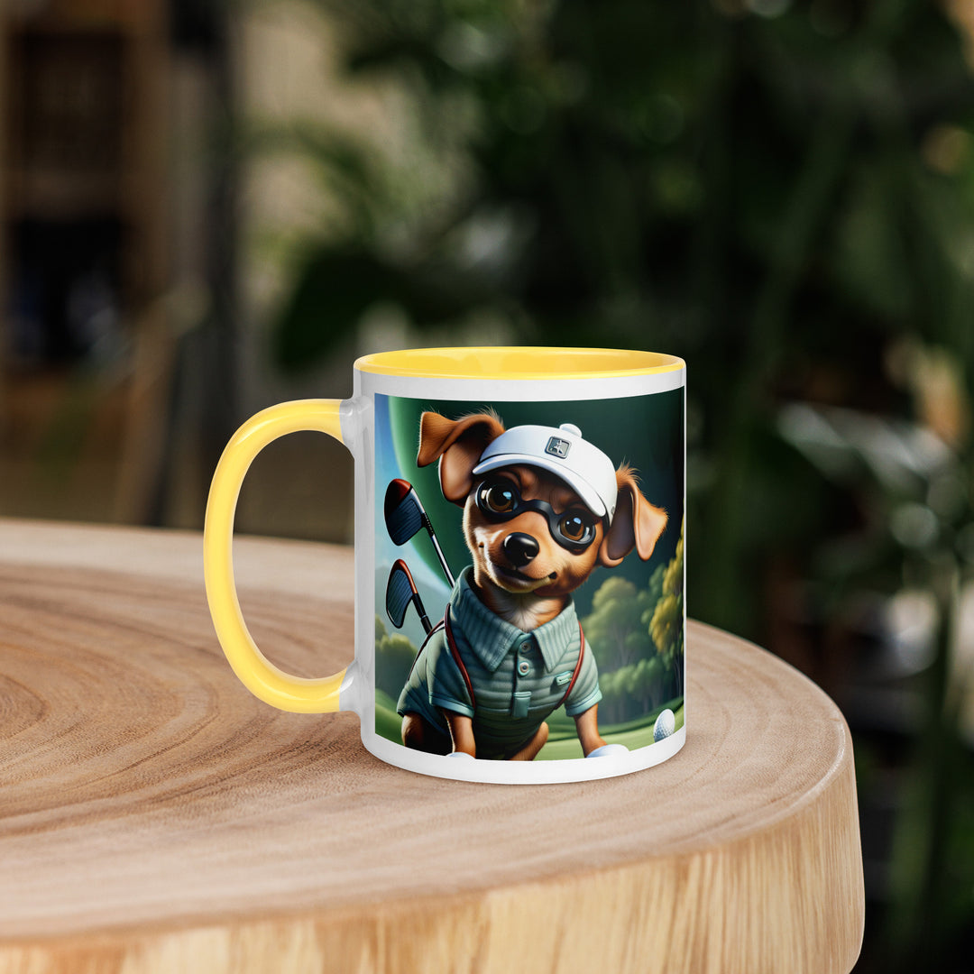 Chiweenie Golfer- Mug with Color Inside v4