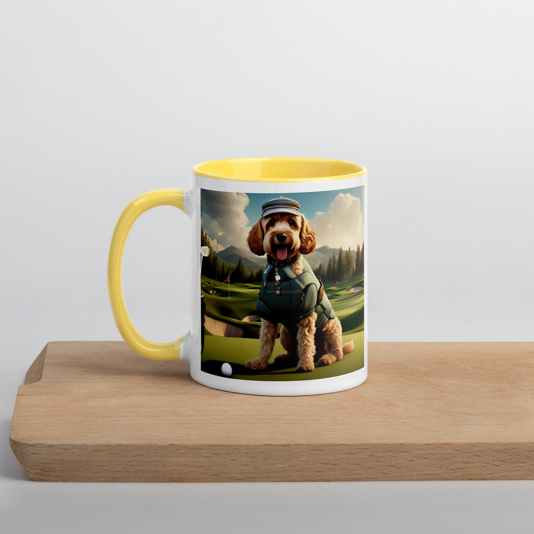 Cockapoo Golfer- Mug with Color Inside v7