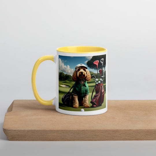 Cockapoo Golfer- Mug with Color Inside