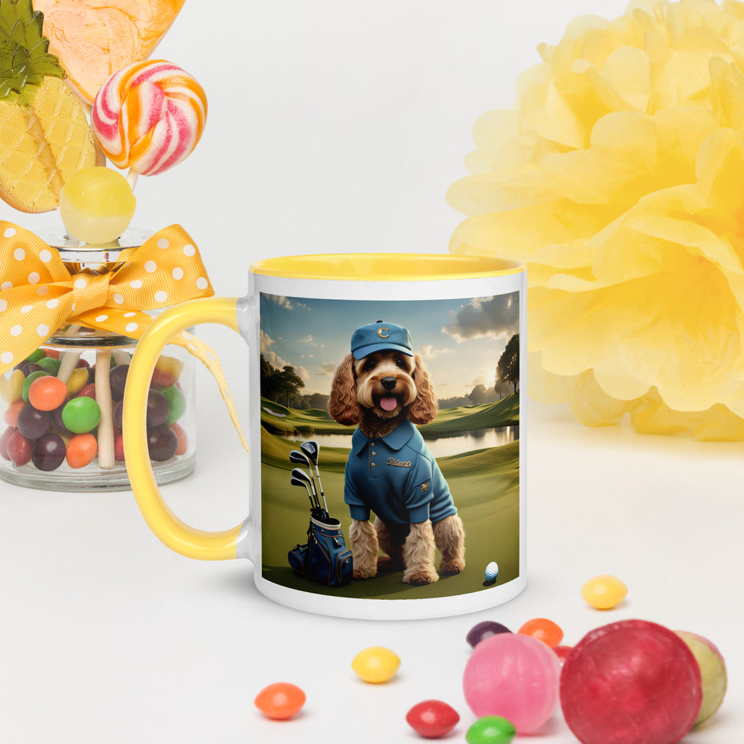 Cockapoo Golfer- Mug with Color Inside v6