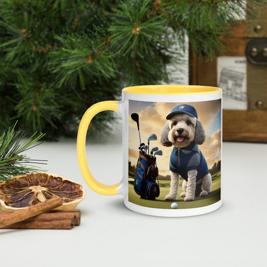 Cockapoo Golfer- Mug with Color Inside v8