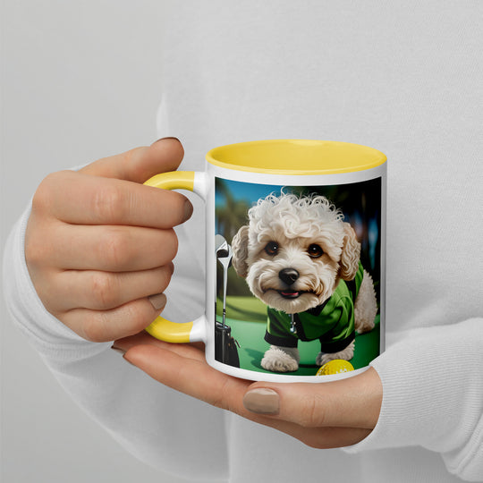 Maltipoo Golfer- Mug with Color Inside v5