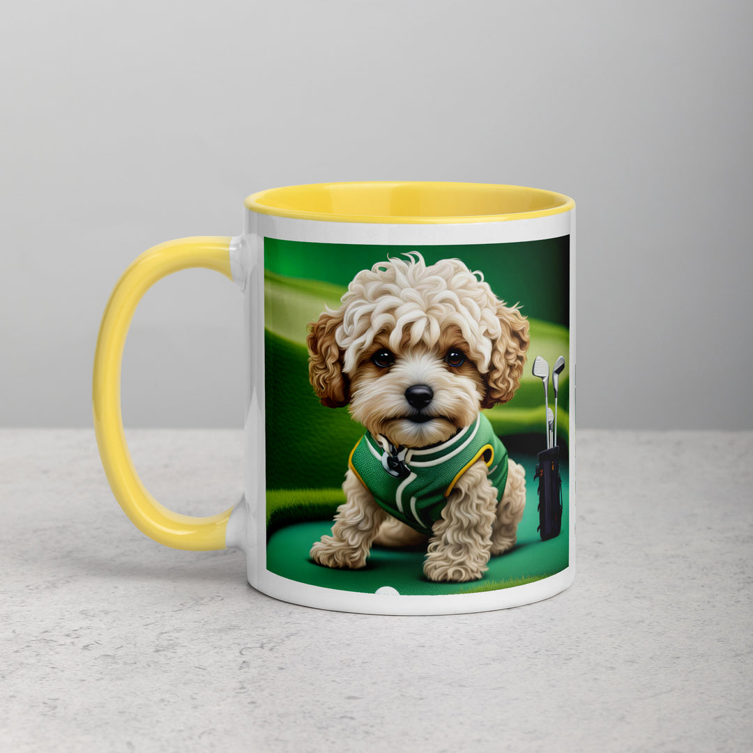 Maltipoo Golfer- Mug with Color Inside v7