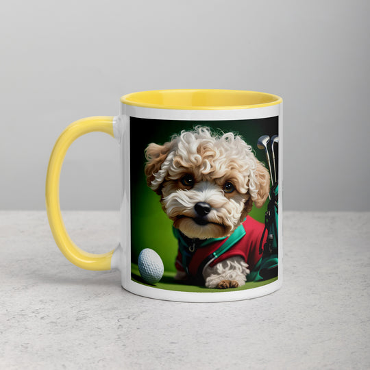 Maltipoo Golfer- Mug with Color Inside v9