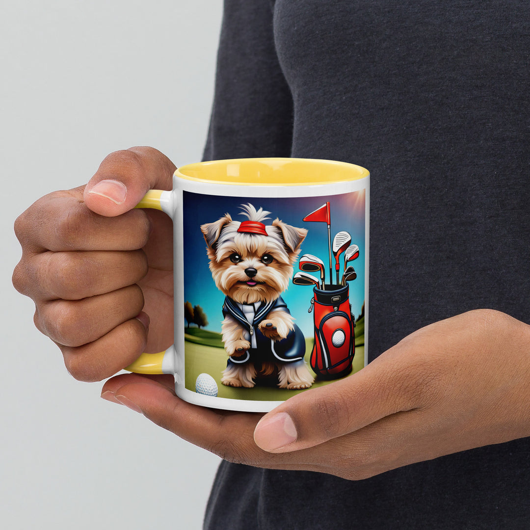 Morkie Golfer- Mug with Color Inside v2