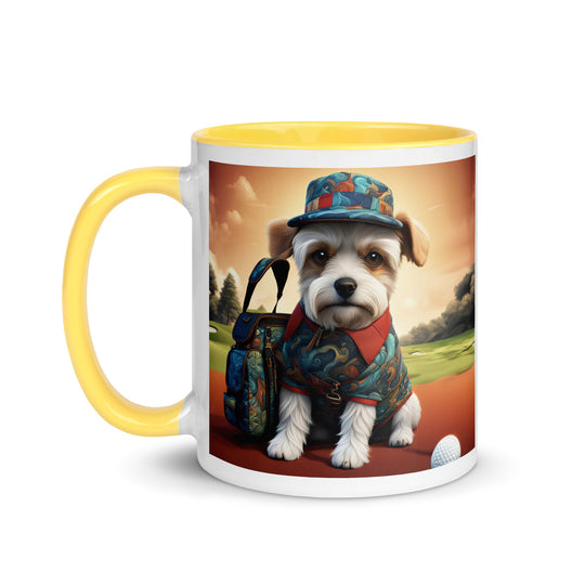 Pekapoo Golfer- Mug with Color Inside v5