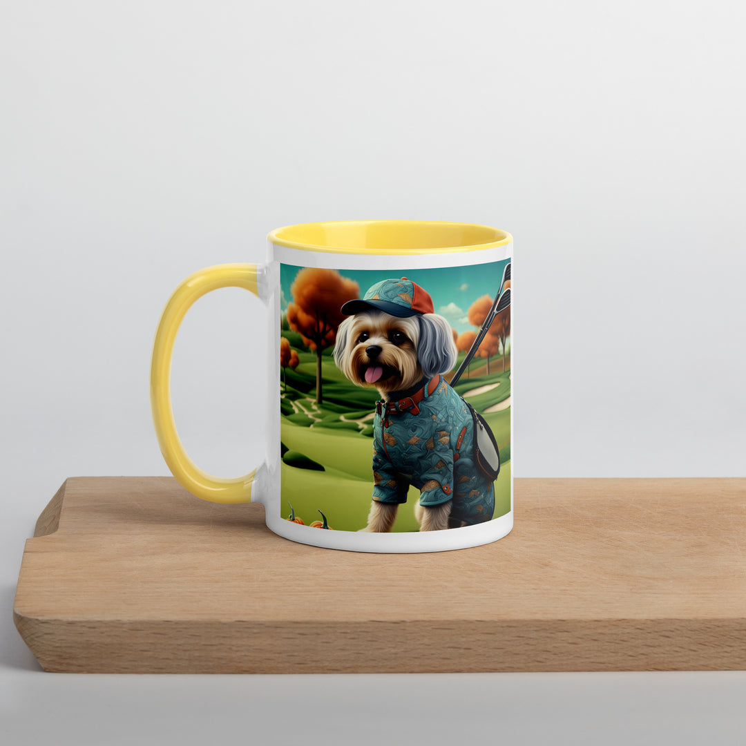 Pekapoo Golfer- Mug with Color Inside v8