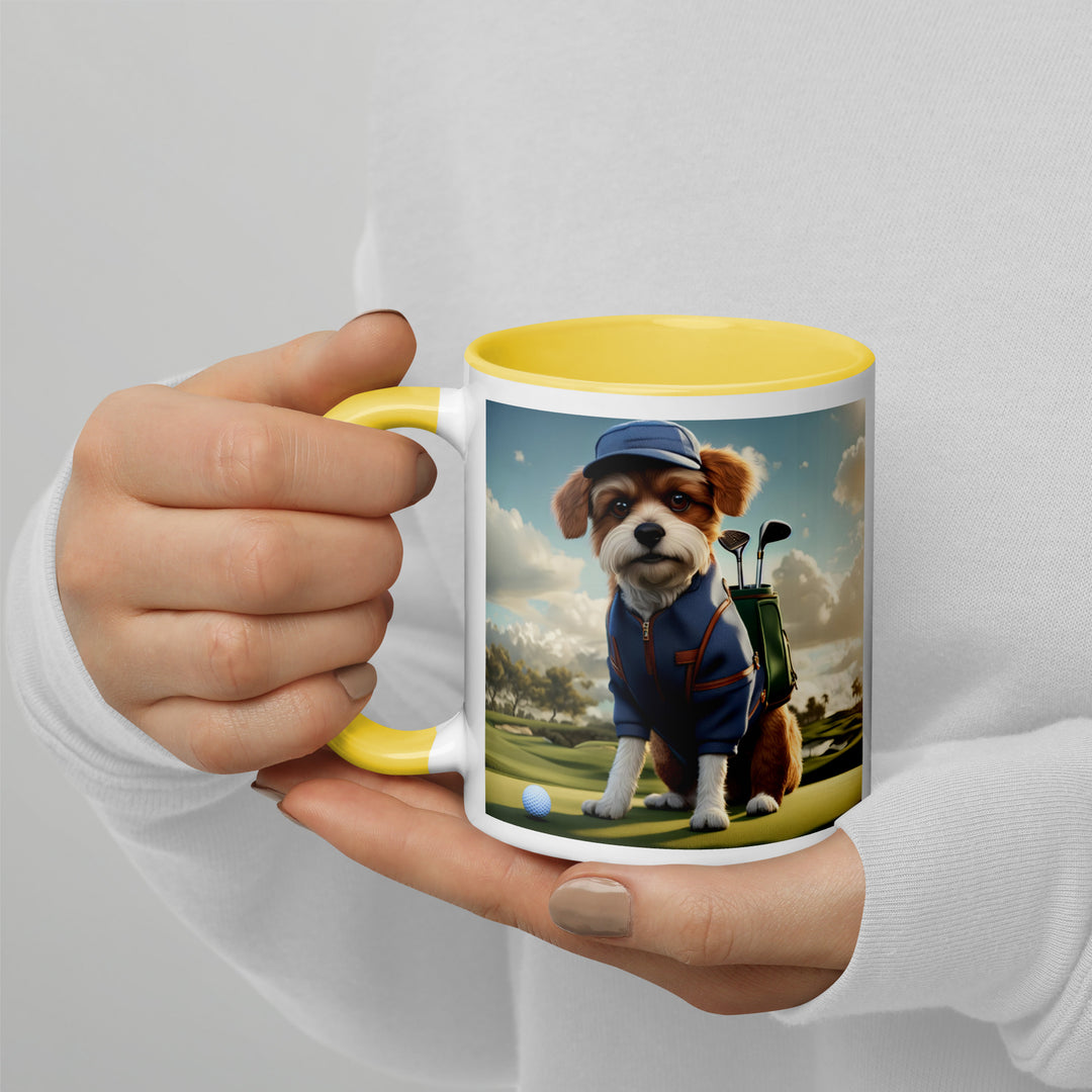 Pekapoo Golfer- Mug with Color Inside v10