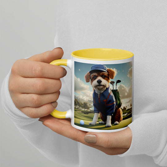 Pekapoo Golfer- Mug with Color Inside v10