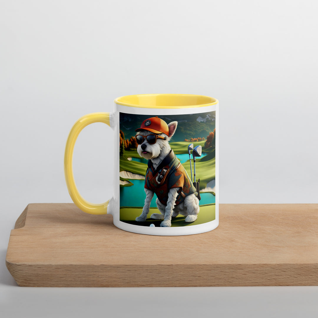 Pekapoo Golfer- Mug with Color Inside v13