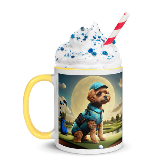 Pekapoo Golfer- Mug with Color Inside v9