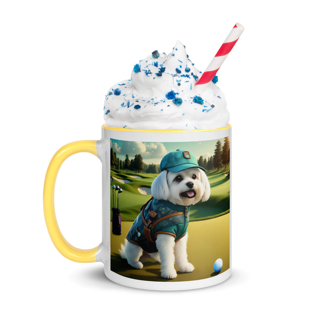 Pekapoo Golfer- Mug with Color Inside v11