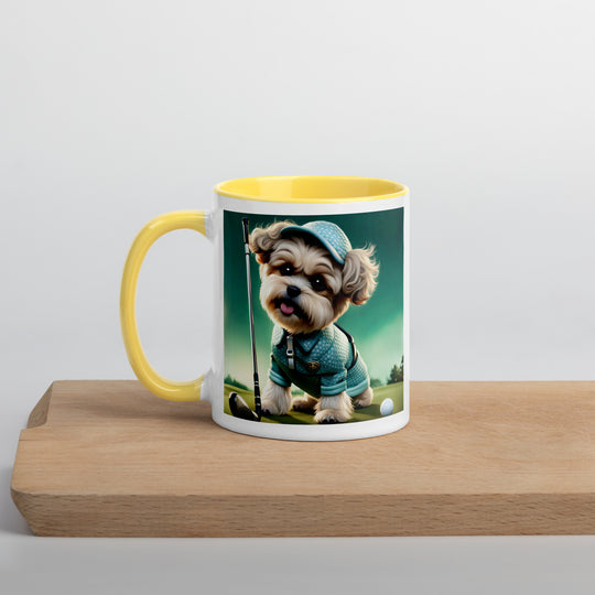 Shih-Poo Golfer- Mug with Color Inside