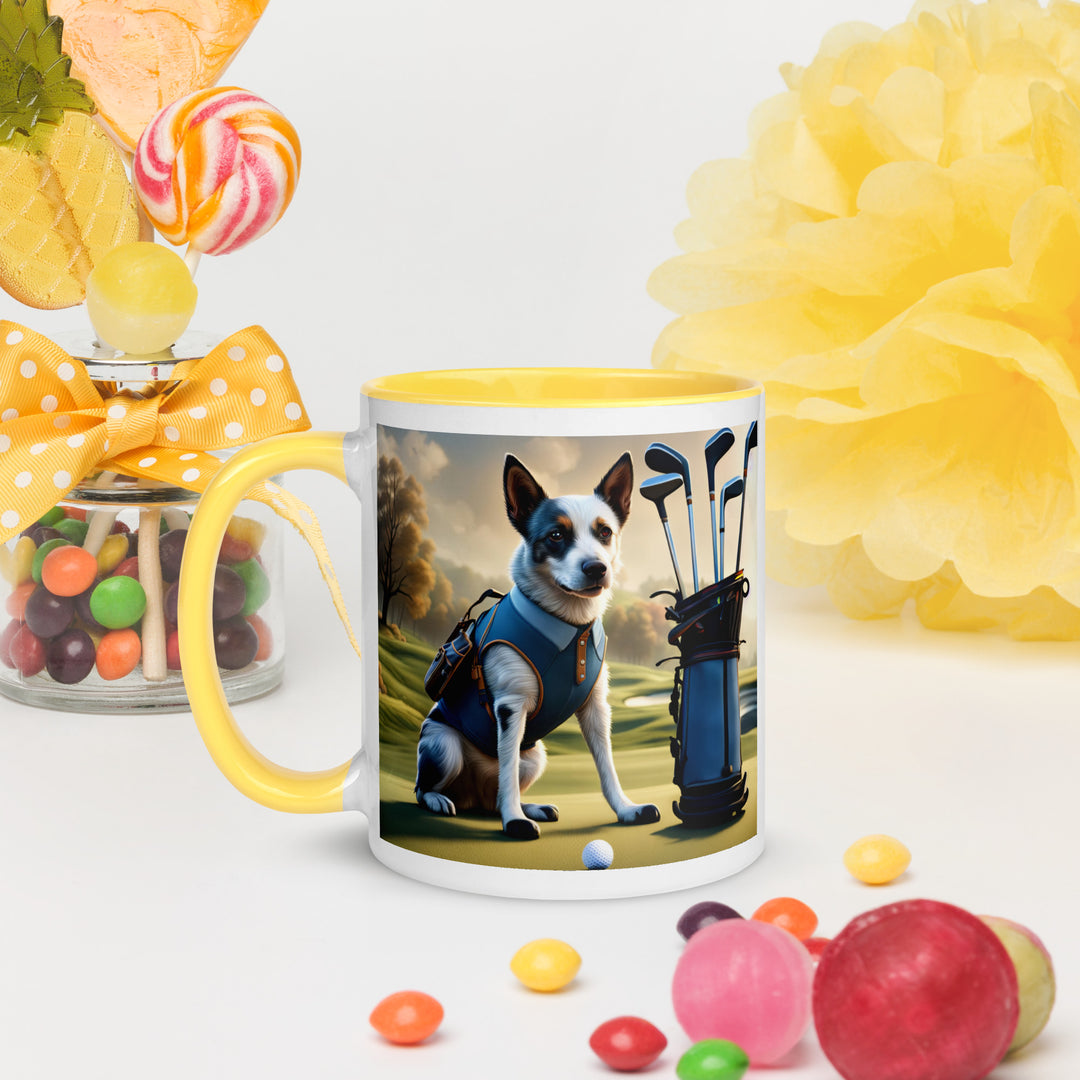 Texas Heeler Golfer- Mug with Color Inside v7