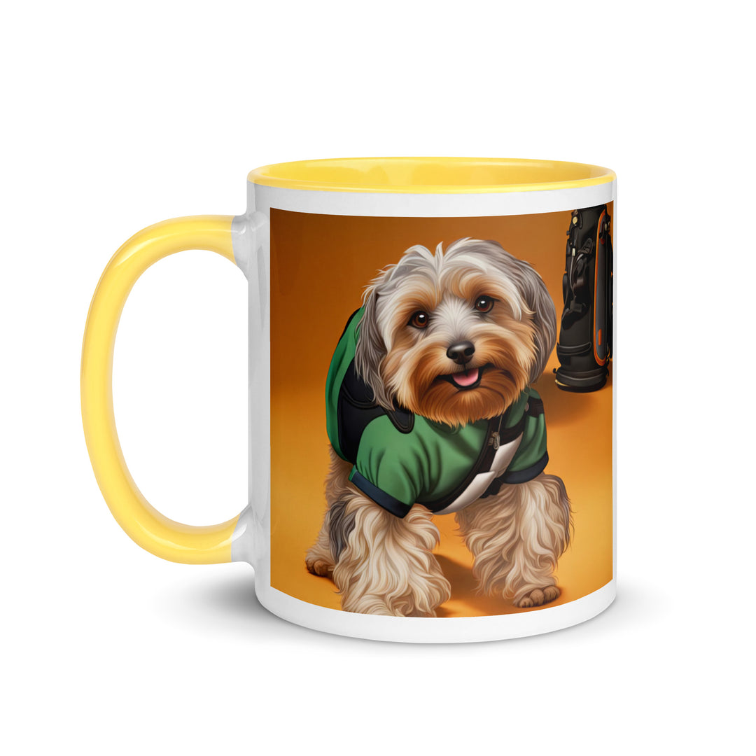 Yorkipoo Golfer- Mug with Color Inside v11