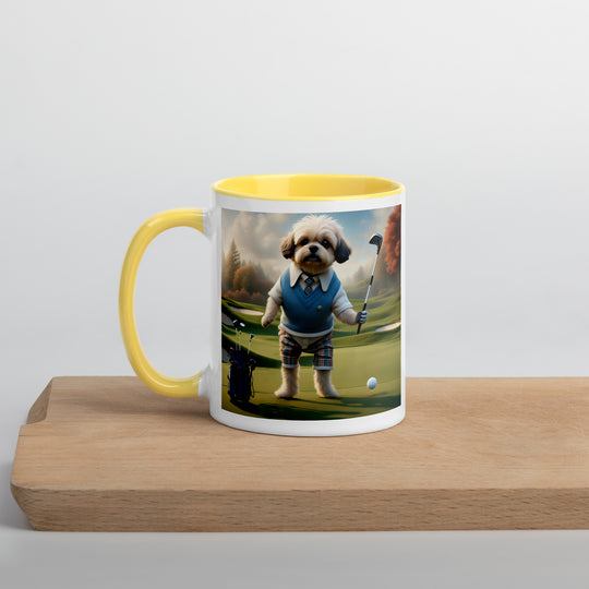 Pugapoo Golfer- Mug with Color Inside